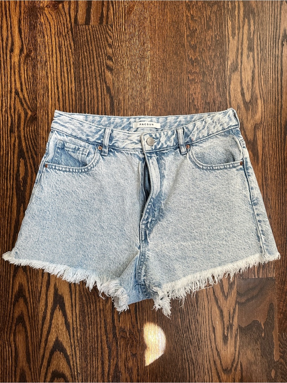 PacSun Light Blue Frayed Hem Denim Shorts